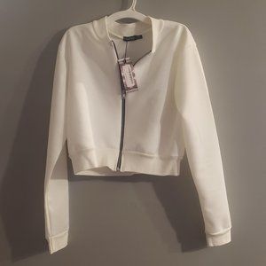 NWT White Bomber Jacket